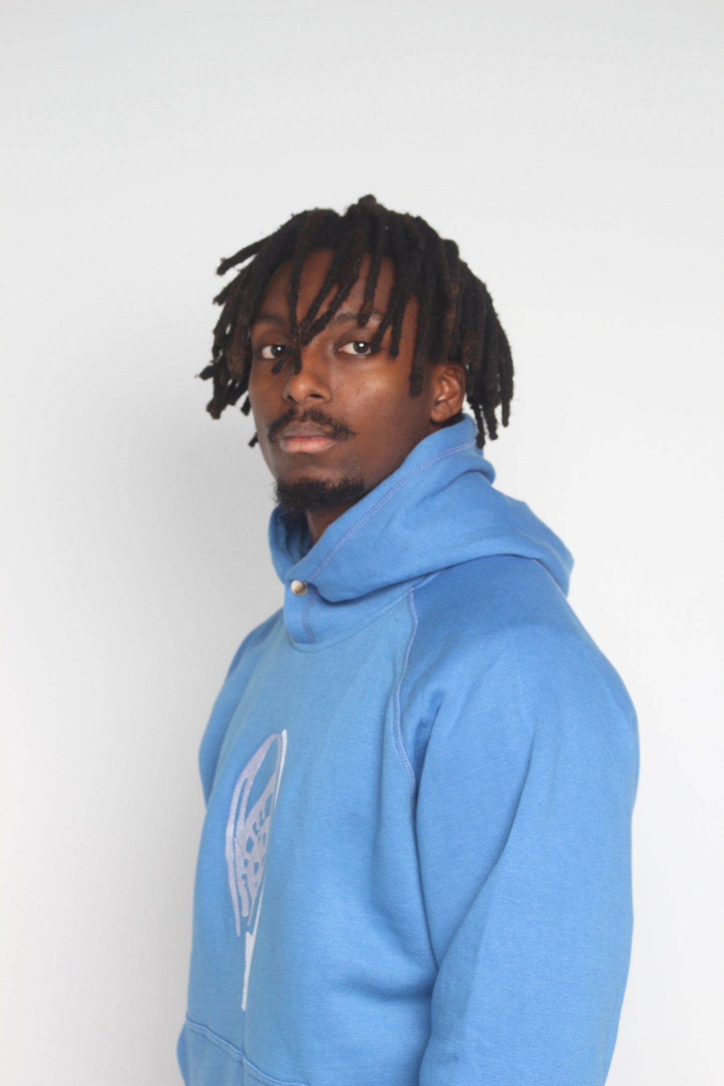 Fall Button Up Hoodie-Blue